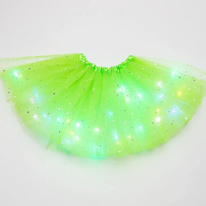 LED Glowing Light Women's Tulle Star Skirt - SavageBiz