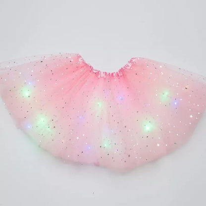 LED Glowing Light Women's Tulle Star Skirt - SavageBiz