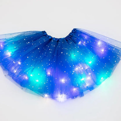 LED Glowing Light Women's Tulle Star Skirt - SavageBiz