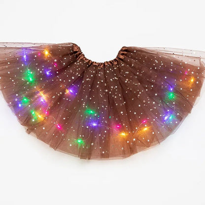 LED Glowing Light Women's Tulle Star Skirt - SavageBiz