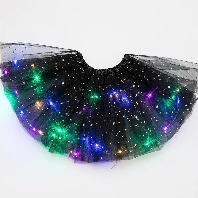 LED Glowing Light Women's Tulle Star Skirt - SavageBiz