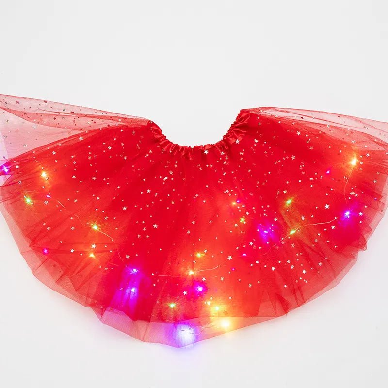 LED Glowing Light Women's Tulle Star Skirt - SavageBiz