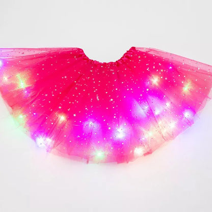 LED Glowing Light Women's Tulle Star Skirt - SavageBiz