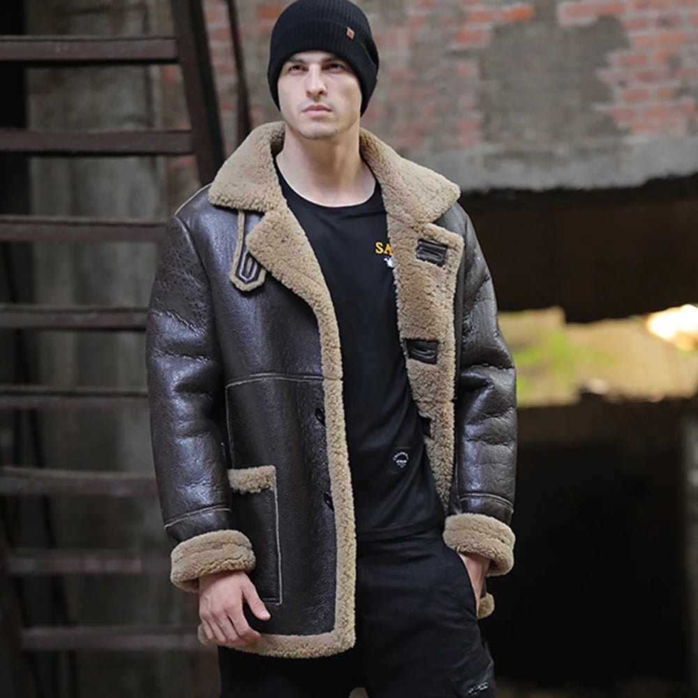 LUHAYESA Thicken Warm Natural Sheepskin Jacket - SavageBiz