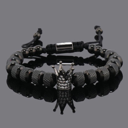 Luxury Crown Charms Stainless Steel Beads Bracelet - SavageBiz