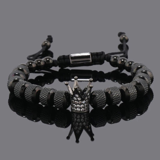 Luxury Crown Charms Stainless Steel Beads Bracelet - SavageBiz