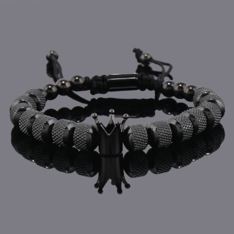 Luxury Crown Charms Stainless Steel Beads Bracelet - SavageBiz