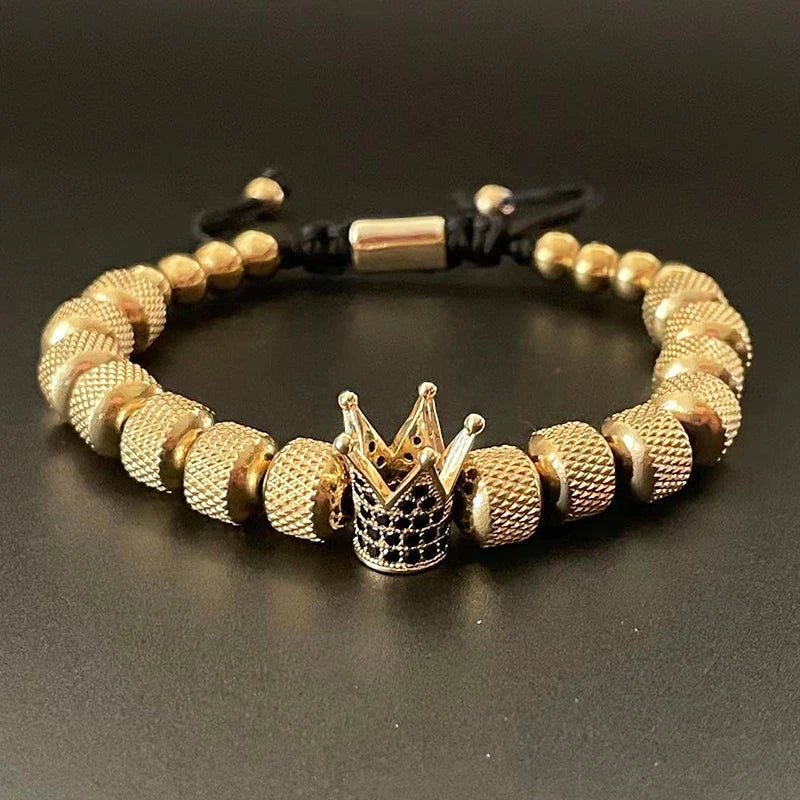 Luxury Crown Charms Stainless Steel Beads Bracelet - SavageBiz