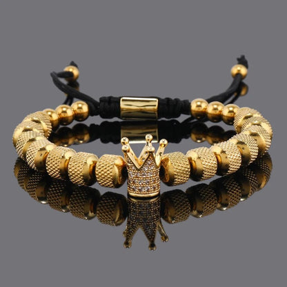 Luxury Crown Charms Stainless Steel Beads Bracelet - SavageBiz