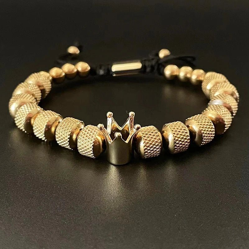Luxury Crown Charms Stainless Steel Beads Bracelet - SavageBiz