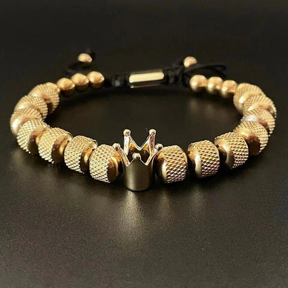 Luxury Crown Charms Stainless Steel Beads Bracelet - SavageBiz