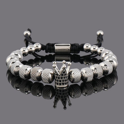Luxury Crown Charms Stainless Steel Beads Bracelet - SavageBiz
