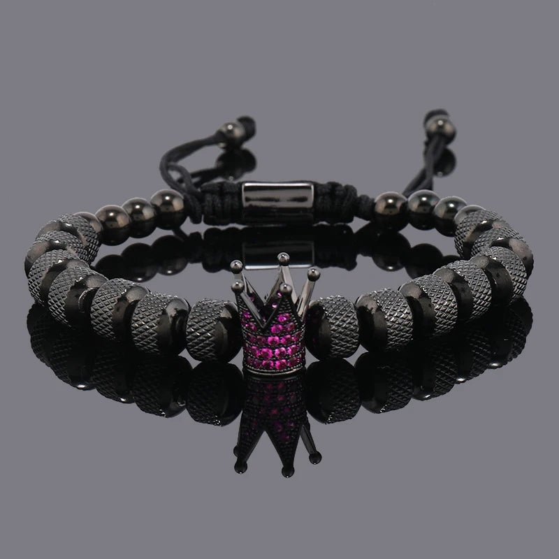 Luxury Crown Charms Stainless Steel Beads Bracelet - SavageBiz
