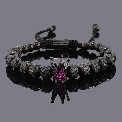 Luxury Crown Charms Stainless Steel Beads Bracelet - SavageBiz