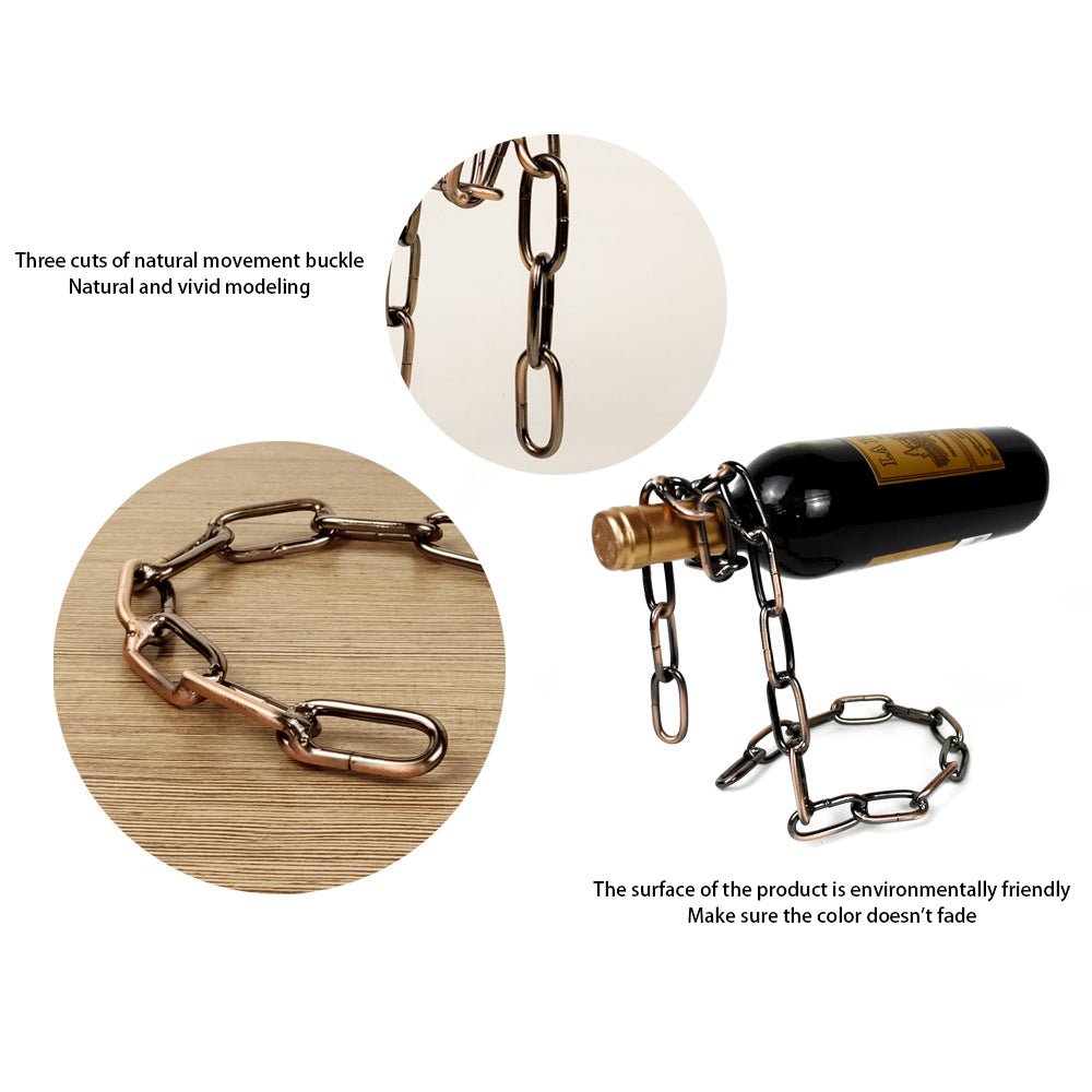 Magic Iron Chain Wine Bottle Holder - SavageBiz