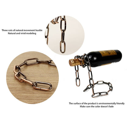 Magic Iron Chain Wine Bottle Holder - SavageBiz