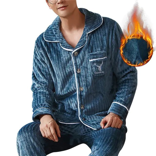 Mens Coral Fleece Sleepwear Pajamas - SavageBiz
