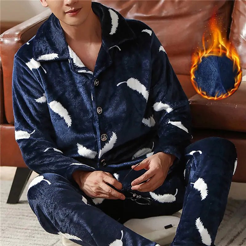 Mens Coral Fleece Sleepwear Pajamas - SavageBiz