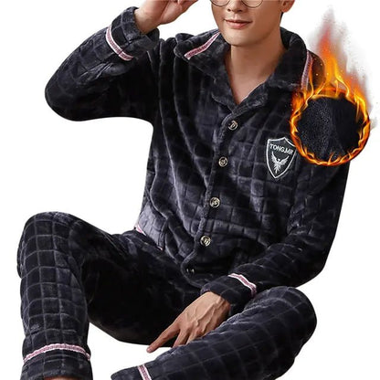 Mens Coral Fleece Sleepwear Pajamas - SavageBiz