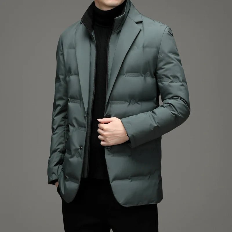 Men's Winter Fake Two-piece Warm Blazer - SavageBiz