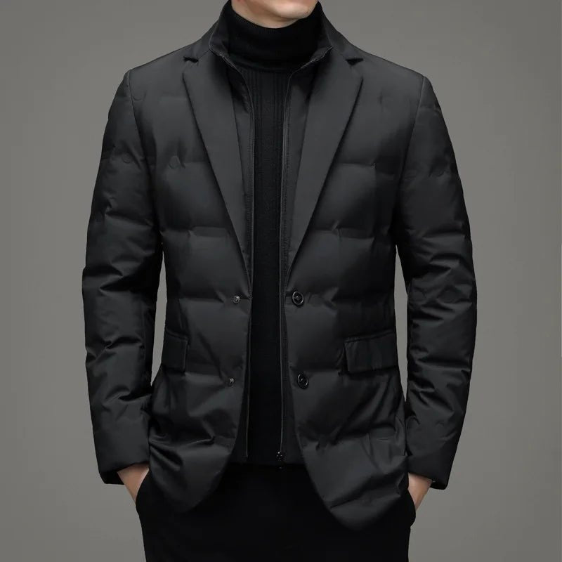 Men's Winter Fake Two-piece Warm Blazer - SavageBiz