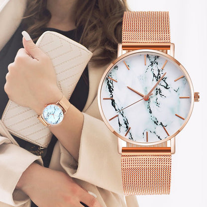 Mesh Band Marble Watch - SavageBiz