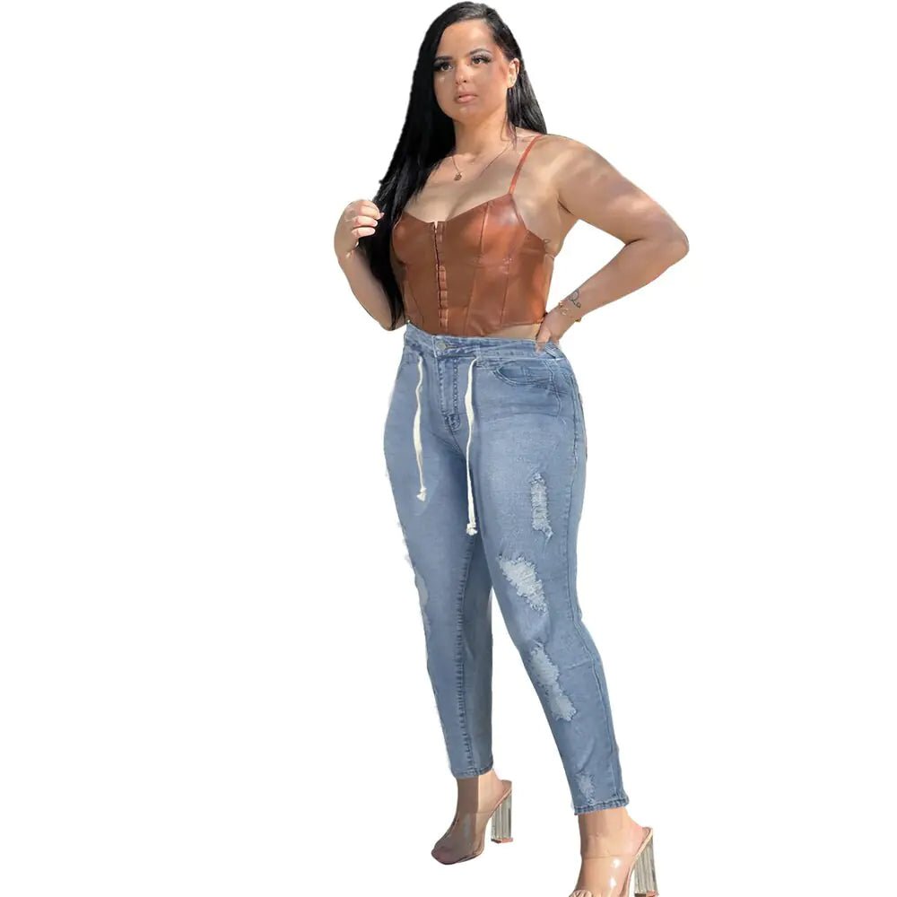 Mid Rise Distressed Trouser - SavageBiz