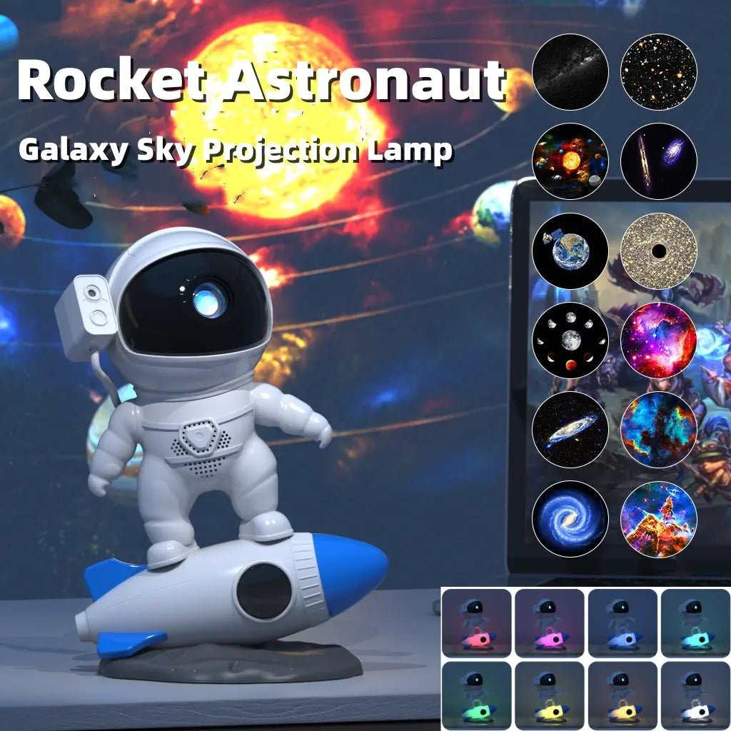 Rocket Astronaut Galaxy Starry Sky Projector Lamp - SavageBiz