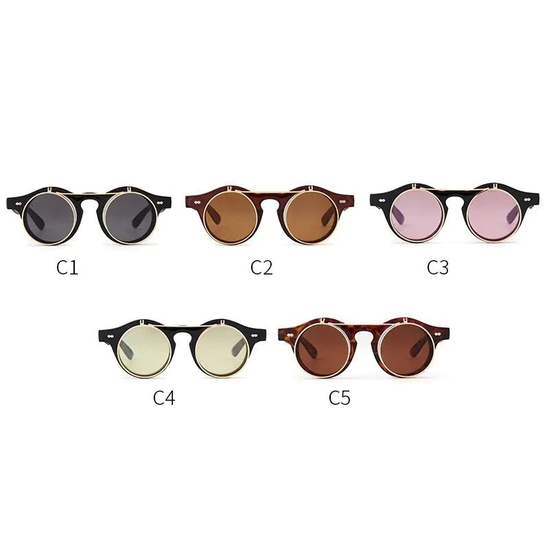 Round Flip Up Sunglasses - SavageBiz