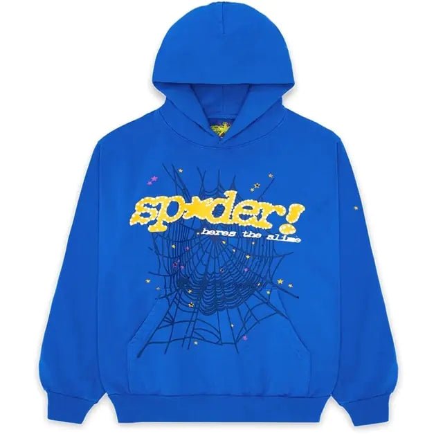 Spider Web Letter Printed Hoodies - SavageBiz