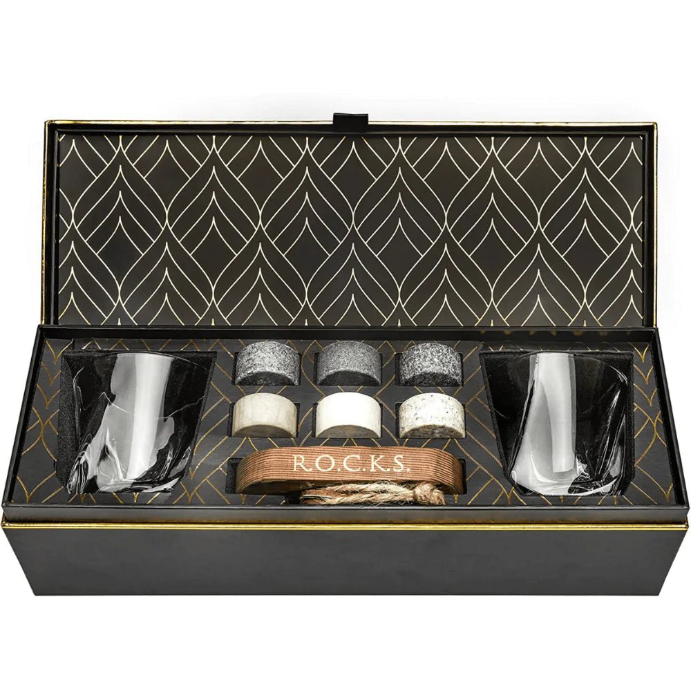 The Connoisseur's Set - Whiskey Stones & Twist Glass Edition - SavageBiz