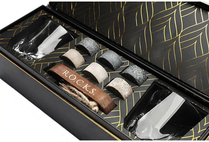 The Connoisseur's Set - Whiskey Stones & Twist Glass Edition - SavageBiz