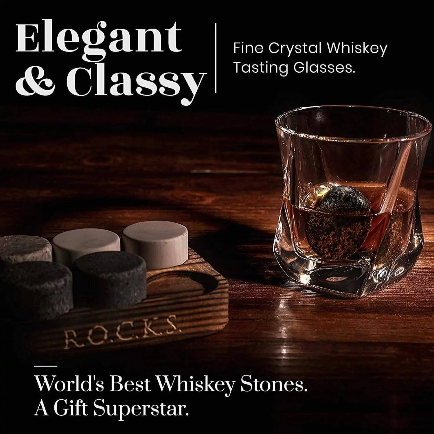 The Connoisseur's Set - Whiskey Stones & Twist Glass Edition - SavageBiz