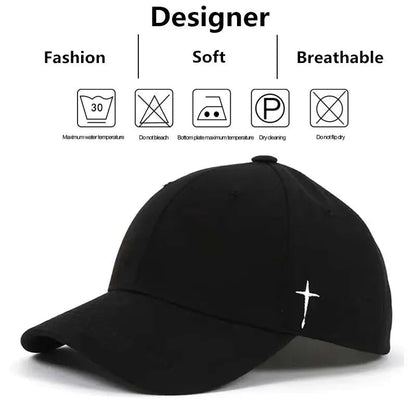 Unisex Simple Cross Water Drop Embroidery Baseball Cap - SavageBiz