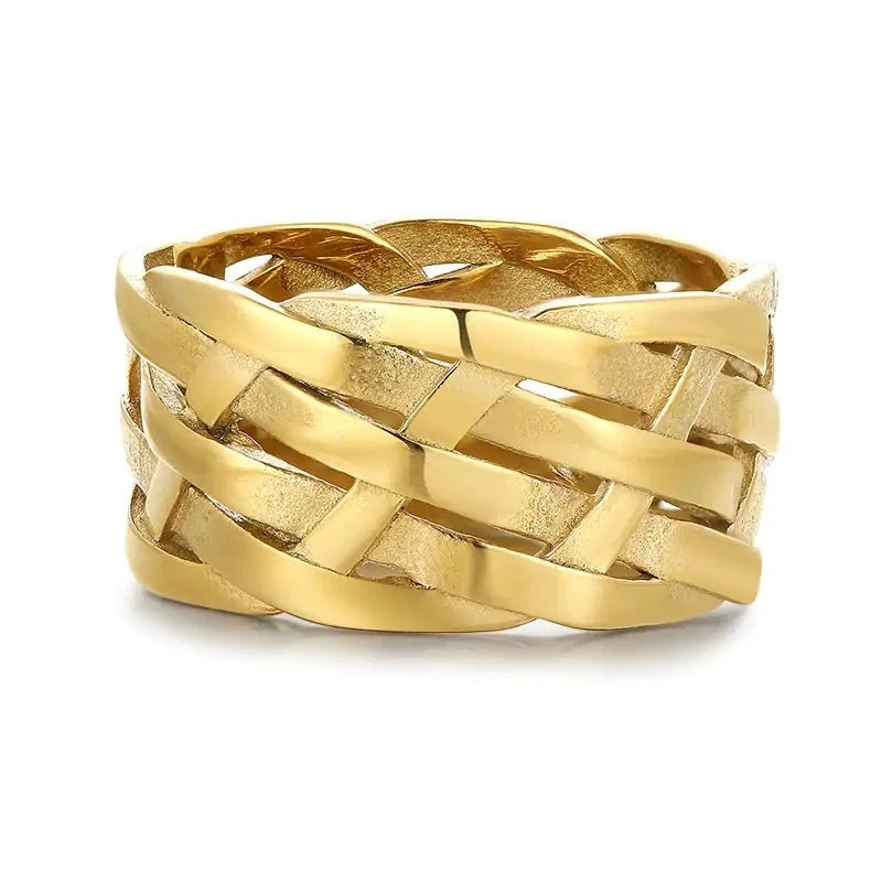 Vintage Weave Stainless Steel Rings - SavageBiz