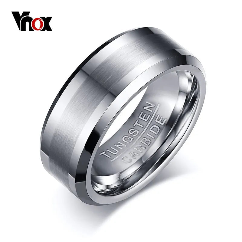 Vnox Classical Tungsten Carbide Ring for Men - SavageBiz