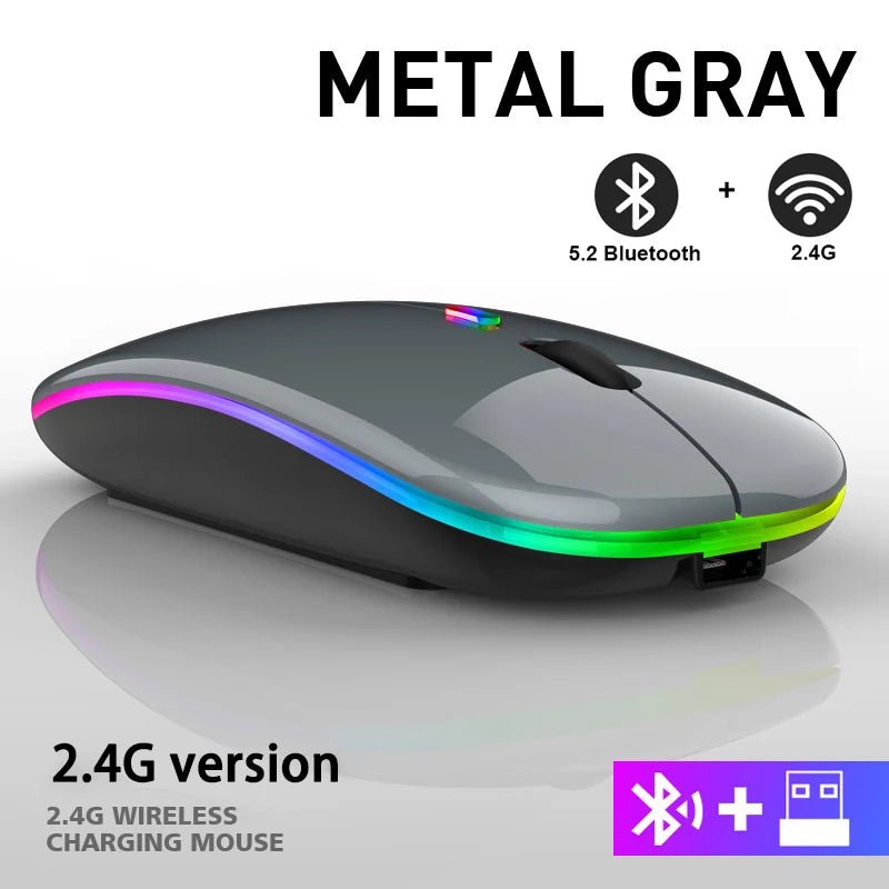 WMGW 2.4G Wireless Mouse RGB Rechargeable Bluetooth Mice - SavageBiz