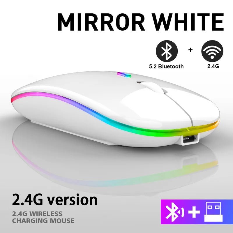 WMGW 2.4G Wireless Mouse RGB Rechargeable Bluetooth Mice - SavageBiz