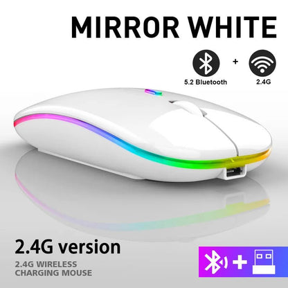 WMGW 2.4G Wireless Mouse RGB Rechargeable Bluetooth Mice - SavageBiz