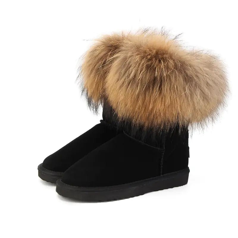 Women's Fox Fur Snow Boots - SavageBiz