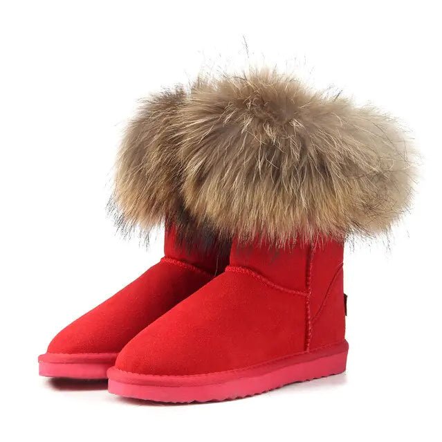 Women's Fox Fur Snow Boots - SavageBiz