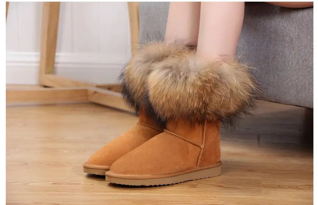 Women's Fox Fur Snow Boots - SavageBiz