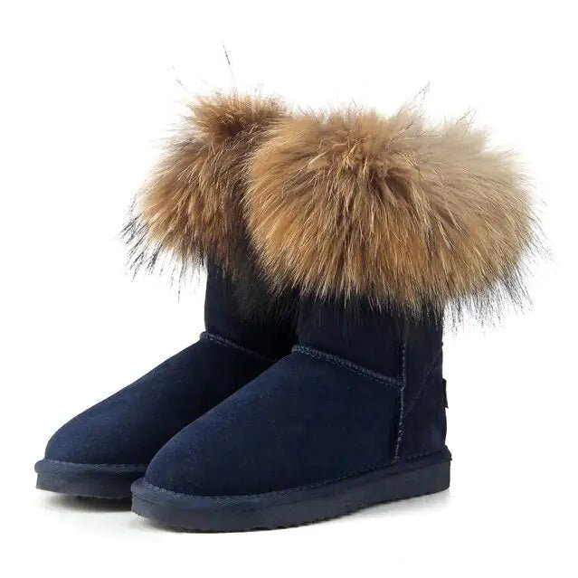 Women's Fox Fur Snow Boots - SavageBiz