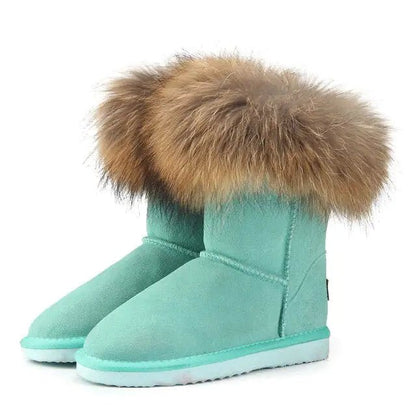 Women's Fox Fur Snow Boots - SavageBiz