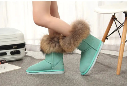 Women's Fox Fur Snow Boots - SavageBiz