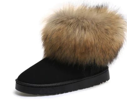 Women's Fox Fur Snow Boots - SavageBiz