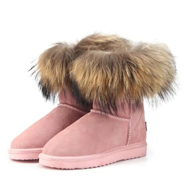 Women's Fox Fur Snow Boots - SavageBiz