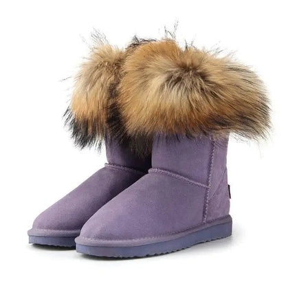 Women's Fox Fur Snow Boots - SavageBiz